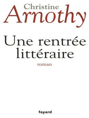 cover image of Une rentrée littéraire
